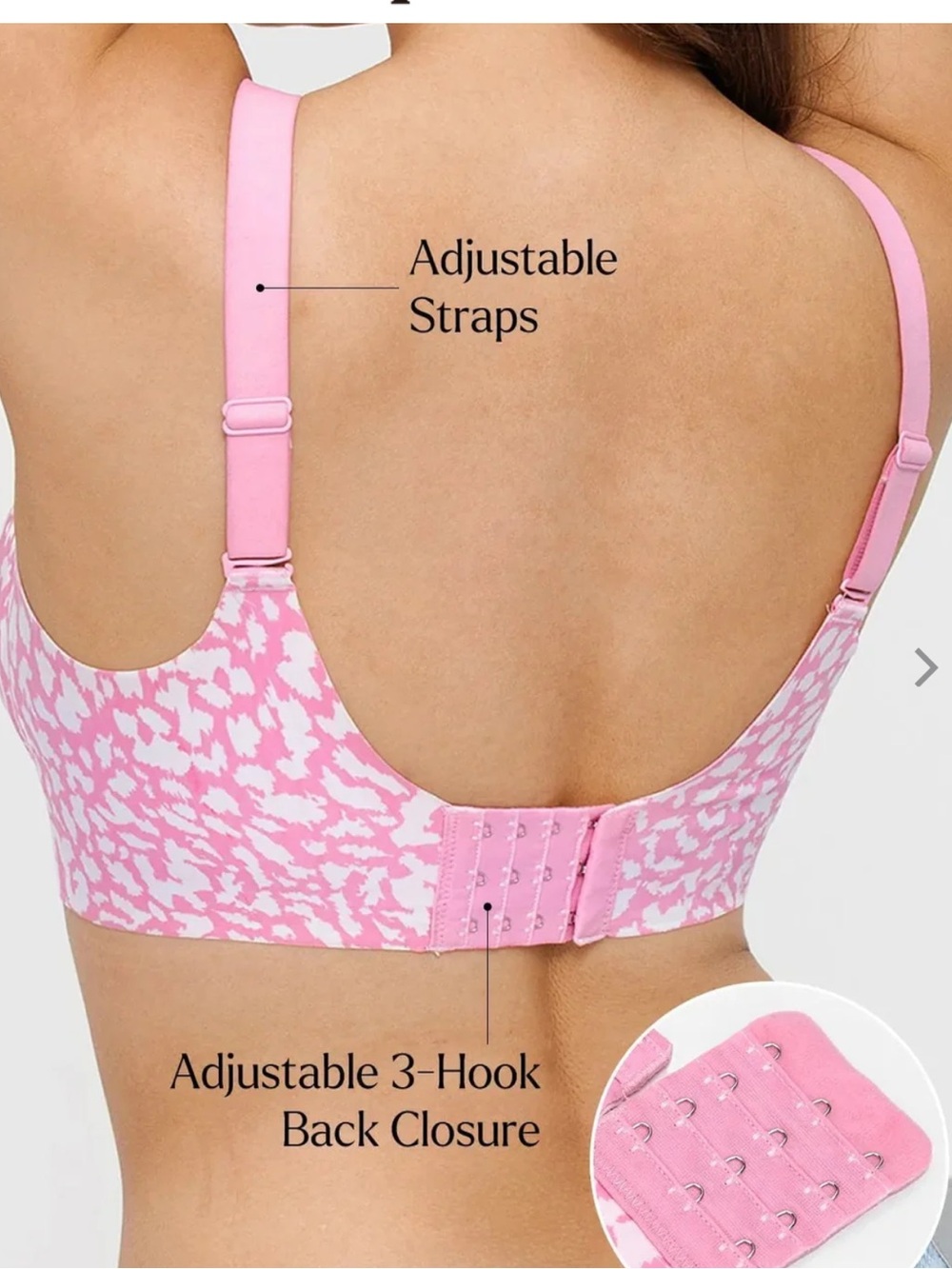 POPILUSH pink leopard Seamless Wireless Jelly Leopard Contour  Support Bra - Picture 4 of 6